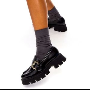 Zara Lug Sole Buckle Loafers